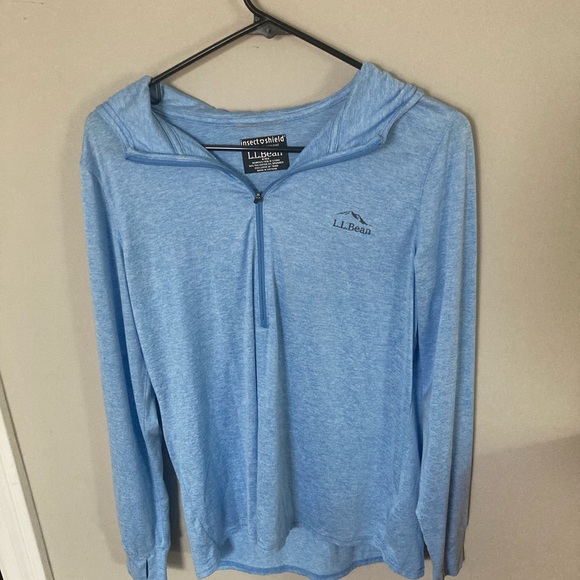 L.L. Bean Tops - L.L.Bean Heathered Sky Blue InsectShield Women's Top